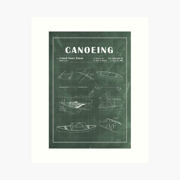 Item preview, 1989 Canoe patent drawing-Canoe blueprint -Canoeing Canoe Lover Gift Idea designed and sold by ismdesigner.