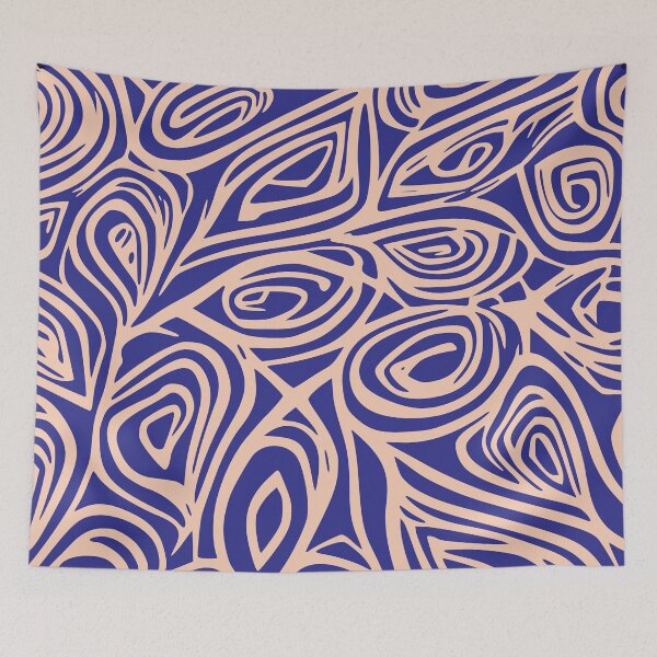 Aperçu de l'œuvre Reno, Design Géométrique En Bleu Et Latte. créée et vendue par I-Desire.