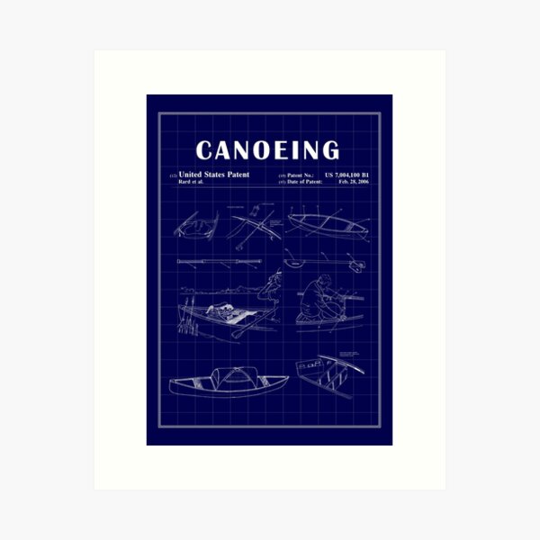Item preview, 1989 Canoe patent drawing-Canoe blueprint -Canoeing Canoe Lover Gift Idea designed and sold by ismdesigner.