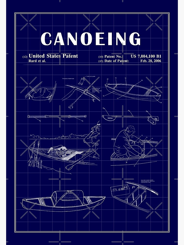 1989 Canoe patent drawing-Canoe blueprint -Canoeing Canoe Lover Gift Idea  Poster for Sale by ismdesigner