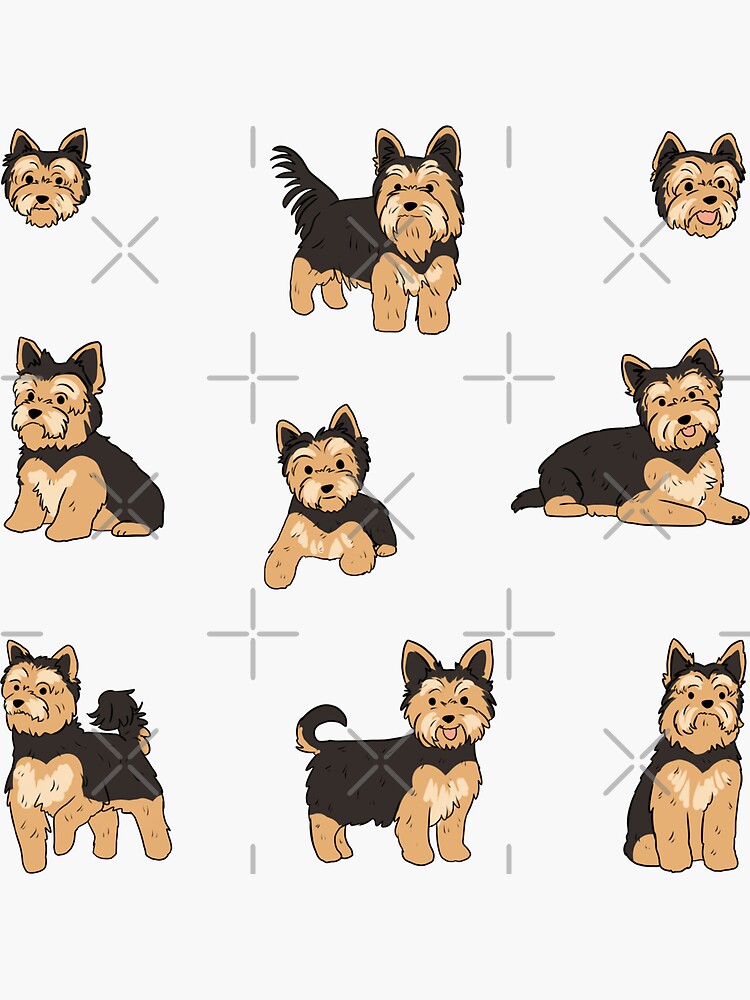 “Yorkshire Terrier illustration pack " Sticker for Sale by