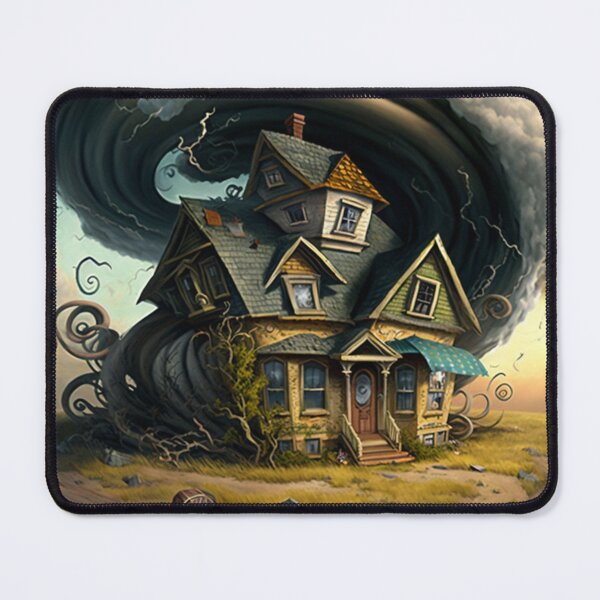 Item preview, Abstract image of Dorothy's house as it starts to get swept away by the tornado in Kansas. designed and sold by liana campbell.