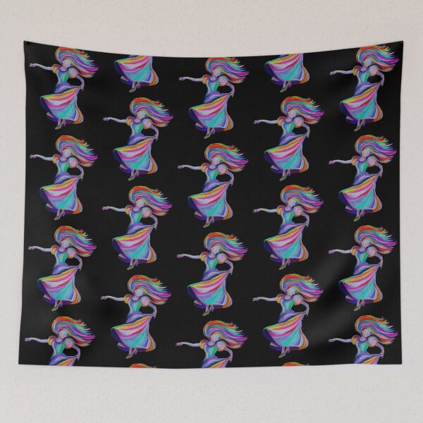 Item preview, Flamenco Dress Twirling Rainbow Woman designed and sold by Deborah Camp.