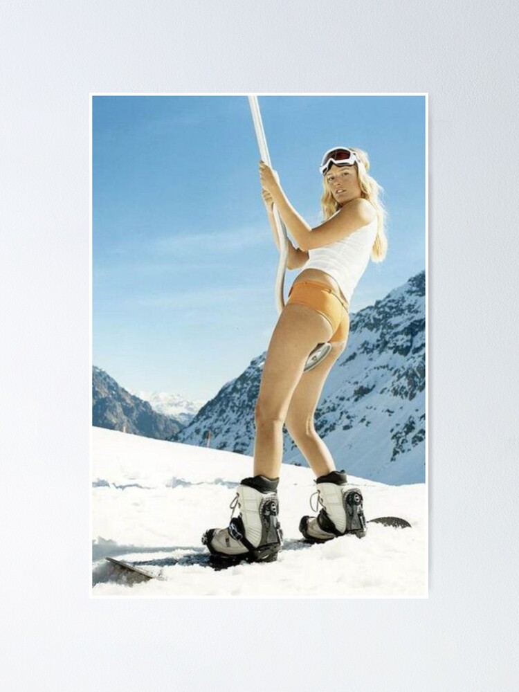 Póster «Chica esquiando en interior Esquí │ Montaña» de storealpine | Redbubble