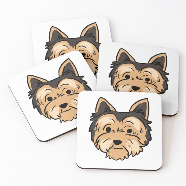 Item preview, Yorkshire terrier cute face cartoon illustration  designed and sold by Yarafantasyart.