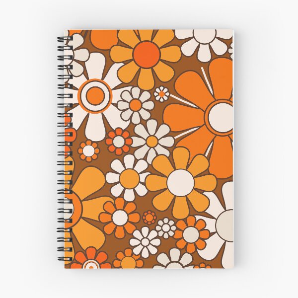 Item preview, Retro Garden Flowers Groovy Floral Cheerful 60s 70s Pattern 2 Orange Brown and Beige designed and sold by kierkegaard.