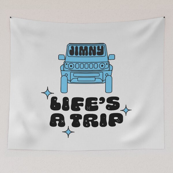 Item preview, Life's a Trip Brisk Blue Jimny | Classic Retro Sticker designed and sold by stoicjimny.