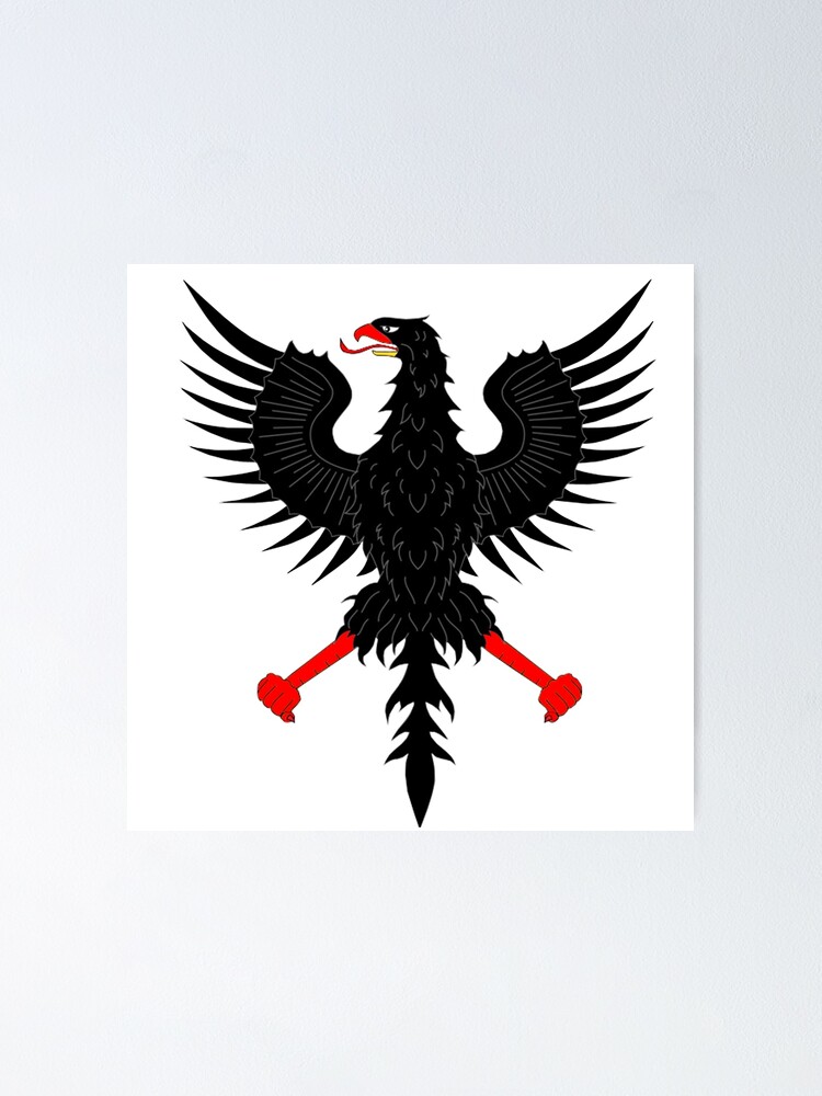 Austria flag with eagle coat of arms Poster by Mila1946