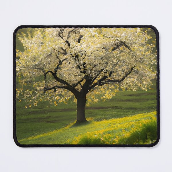 Item preview, White tree in field generated by artificial intelligence designed and sold by megadrina.