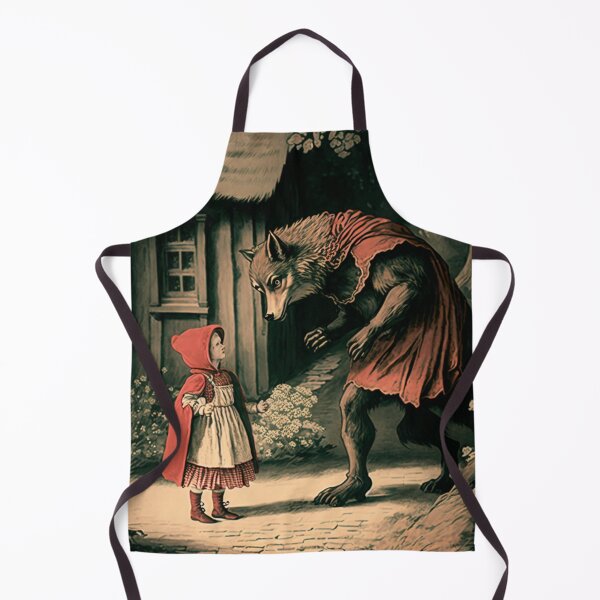 Item preview, Vintage image of Little Red Riding Hood meeting the big bad wolf at her grandmas. designed and sold by liana campbell.