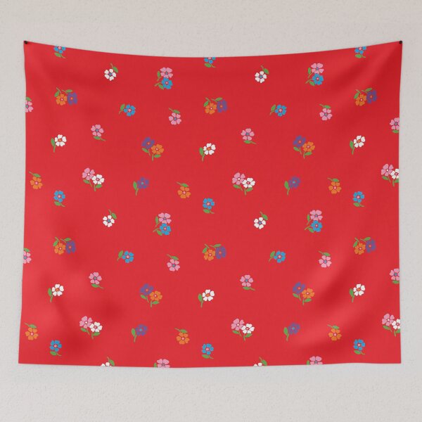 Item preview, RED DITSY RETRO VINTAGE FLOWERS designed and sold by blomastudios.