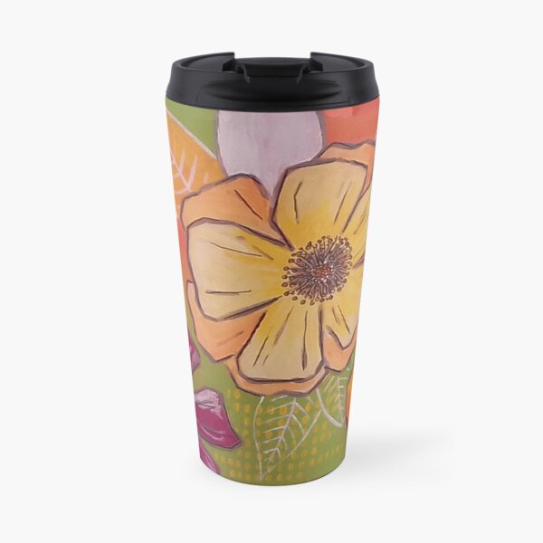flowerlove orange Thermobecher