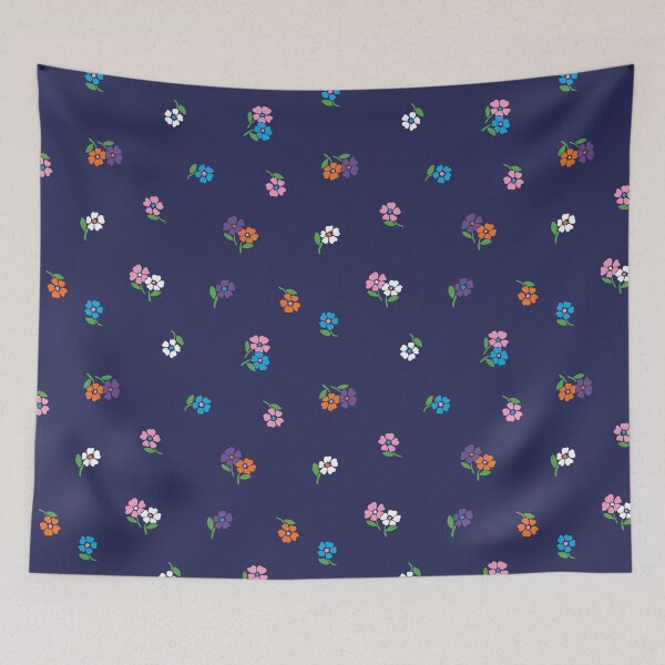 Item preview, NAVY DITSY FLORAL FLOWER VINTAGE RETRO DESIGN designed and sold by blomastudios.