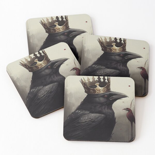 Item preview, A black raven with a golden crown. designed and sold by Maniock.