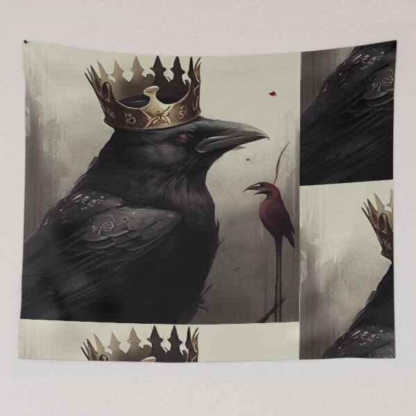 Item preview, A black raven with a golden crown. designed and sold by Maniock.