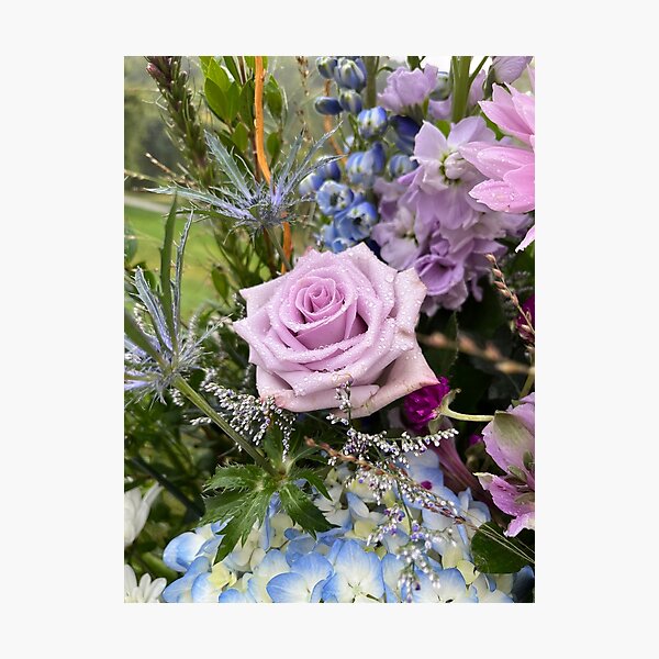 Wedding Flowers in Dew Photographic Print