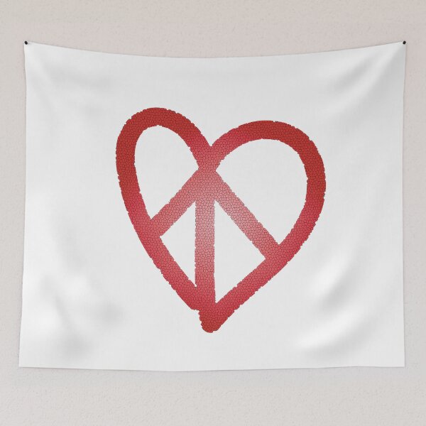 Item preview, Peace&Love Red Heart Mosaico designed and sold by Sshara.