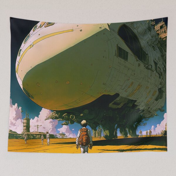 Item preview, Anime - Futuristic Spaceship designed and sold by ArteroAI.