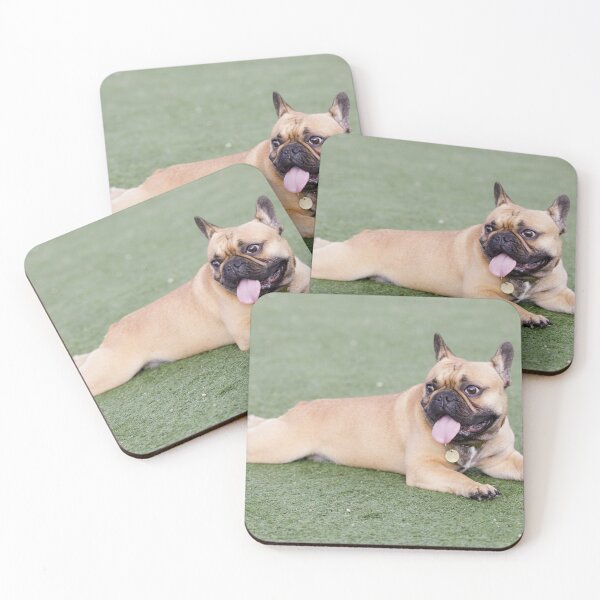 Item preview, Fawn Puppy French Bulldog Lying Down and Panting with Tongue Out designed and sold by yhelfman.