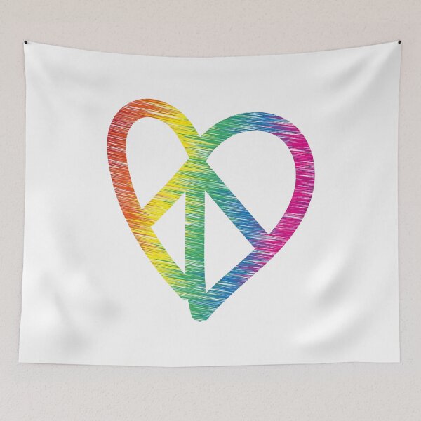 Item preview, Peace&Love Heart Line Rainbow designed and sold by Sshara.