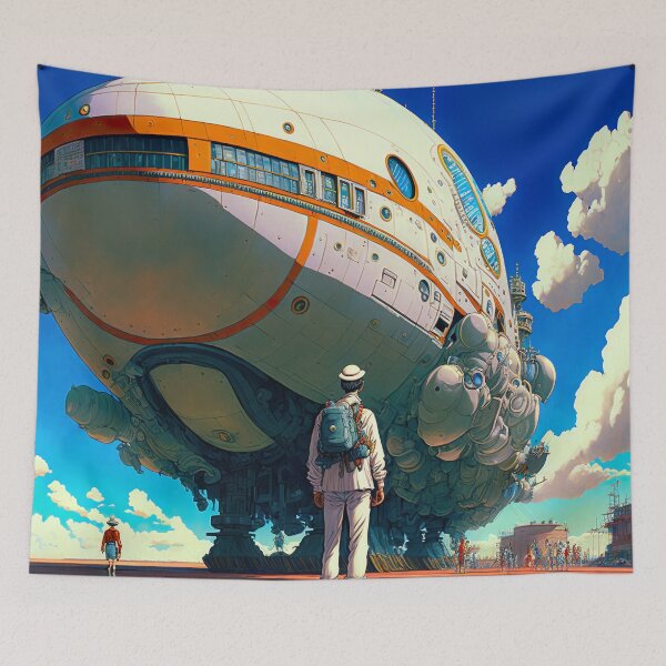 Item preview, Anime - Futuristic Spaceship designed and sold by ArteroAI.