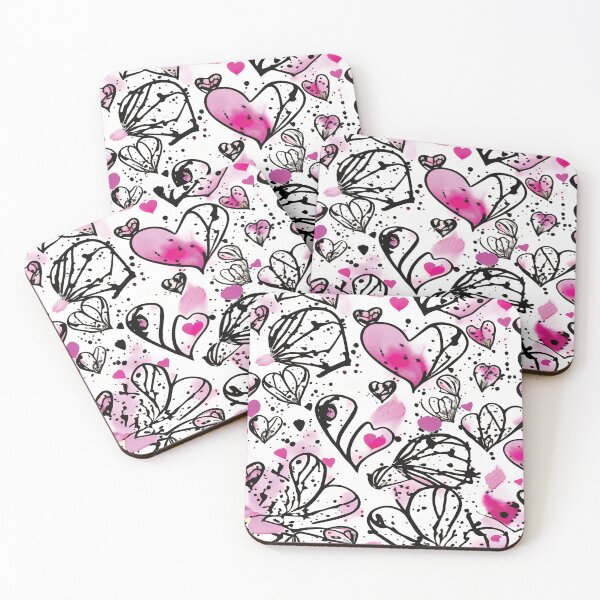 Item preview, Ink splatter line art hearts. designed and sold by GabyTrillions.