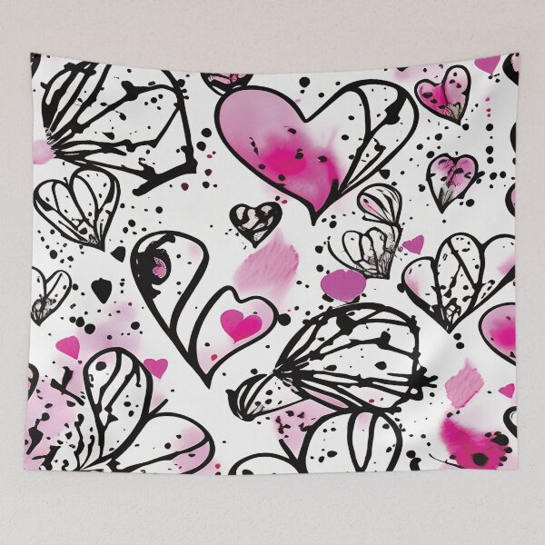 Item preview, Ink splatter line art hearts. designed and sold by GabyTrillions.