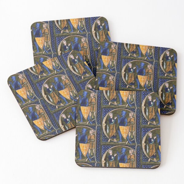 Item preview, Medieval illumination of the Blue Knight designed and sold by MDMDO.
