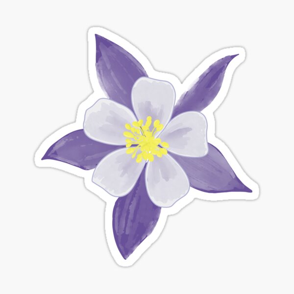 Item preview, Little purple columbine flower designed and sold by MariamChelidze.