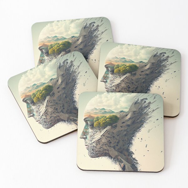 Item preview, Weird bizarre art with a face and landscape designed and sold by mrlongfield.