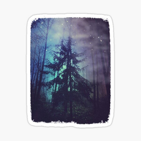 Item preview, Luminous Forest - Fir tree silhouette in spooky light designed and sold by Dyrk Wyst Redbubble Shop.