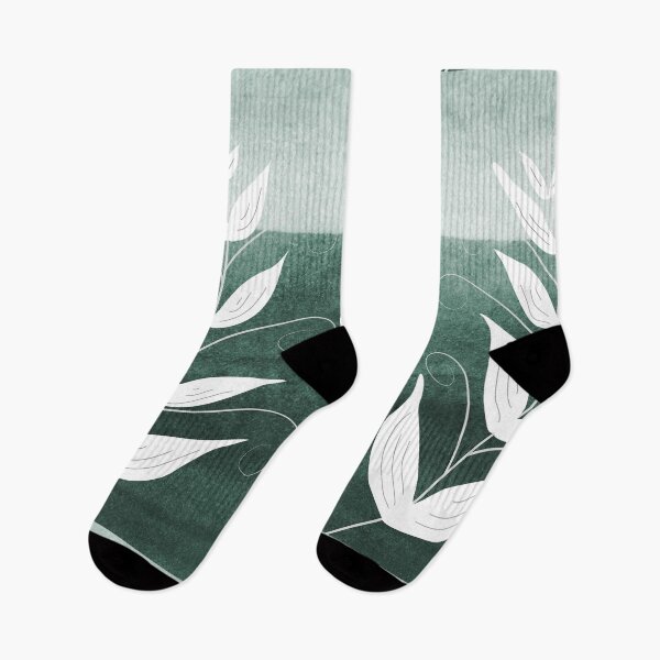 Item preview, Green and White Minimalistic Leaves | Abstract Art designed and sold by MindedInc.