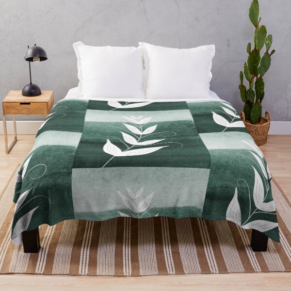 Item preview, Green and White Minimalistic Leaves | Abstract Art designed and sold by MindedInc.