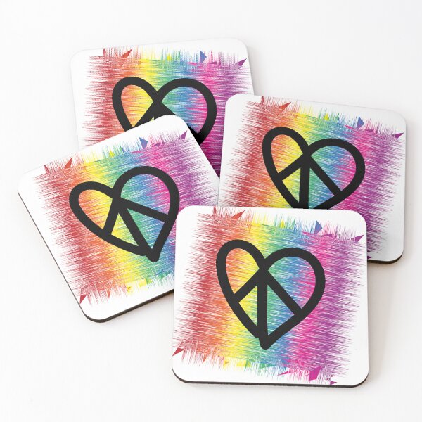 Artikelvorschau, Peace&Love Regenbogen-Quadrat-Schwarzes entworfen und verkauft von Sshara.