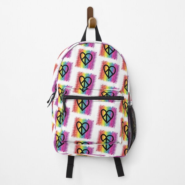 Item preview, Peace&Love Rainbow Square Black designed and sold by Sshara.