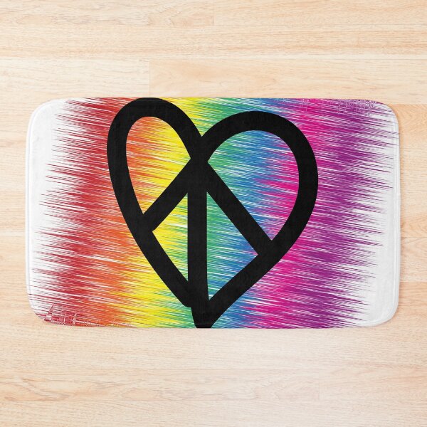 Item preview, Peace&Love Rainbow Square Black designed and sold by Sshara.