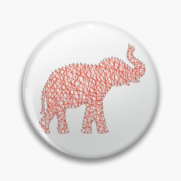 Item preview, Silhouette of a red elephant, side view. Nail thread string art vector design designed and sold by Familyshmot.