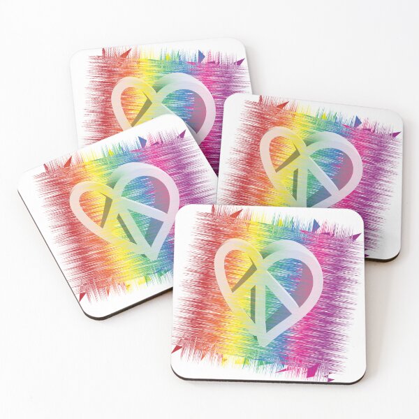 Artikelvorschau, Peace&Love Rainbow Square 3D entworfen und verkauft von Sshara.