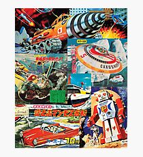 Retro Future Past - Japanese Style - Collage Photographic Print