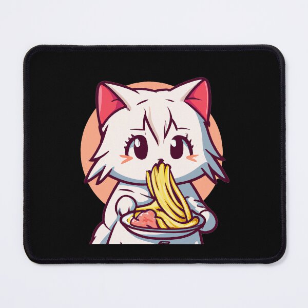 Item preview, Cat Eating Spaghetti Adorable Anime Kitten designed and sold by Oceanarium.