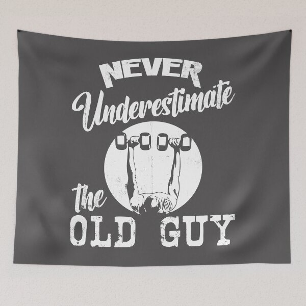 Item preview, Never Underestimate the Old Guy designed and sold by Blended Designs ⭐⭐⭐⭐⭐.