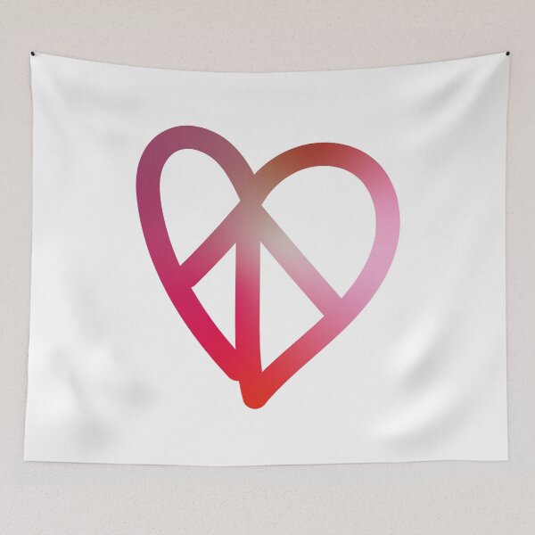 Item preview, Peace&Love Heart Sfumatura Red Fuxia designed and sold by Sshara.