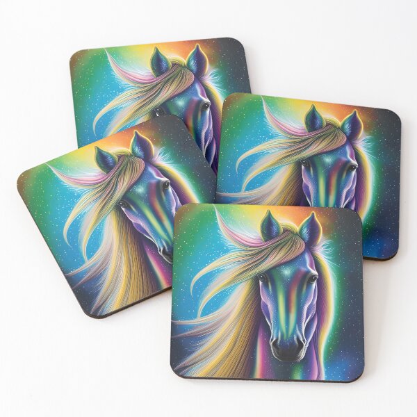 Item preview, Mystical Rainbow Horse | Colorful Horse Art | Horse Decor Artwork | Space Aesthetic designed and sold by MysticMyras.