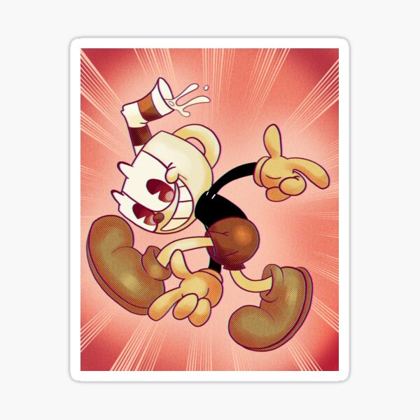 Cuphead Mugman & Bendy Fan Art Sticker 