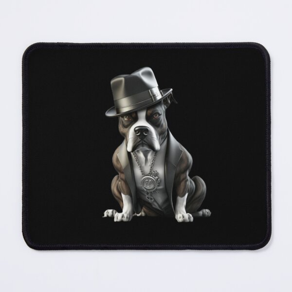 Item preview, Gangster Pitbull Black Nose With Boss Hat And Jacket, Silver Necklace Dog Looking At U designed and sold by adembulut.