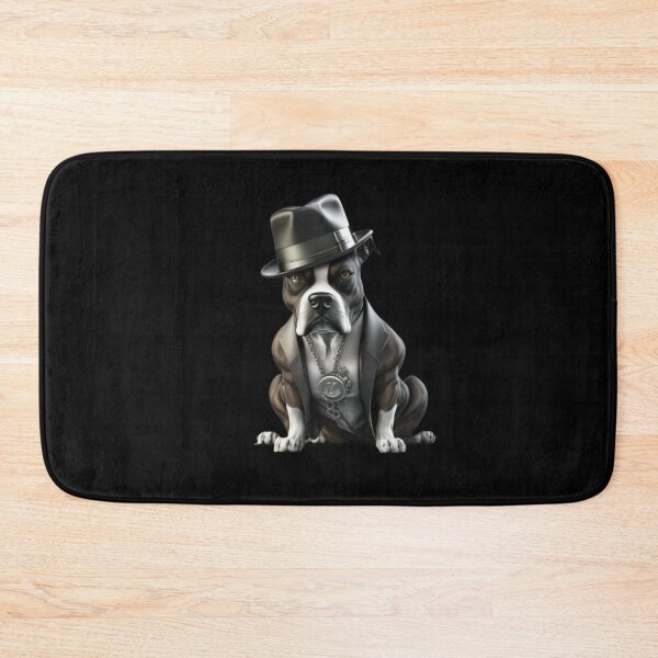 Item preview, Gangster Pitbull Black Nose With Boss Hat And Jacket, Silver Necklace Dog Looking At U designed and sold by adembulut.