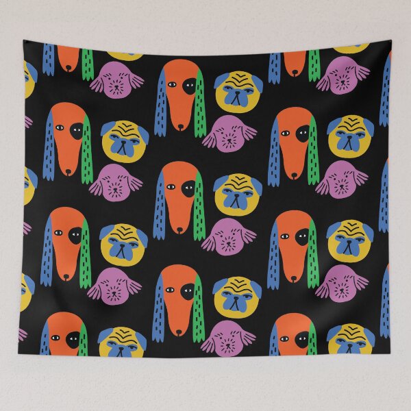 Item preview, Puppies Bulldog, Pug, Dashhound head illustrations designed and sold by PrintPortal.