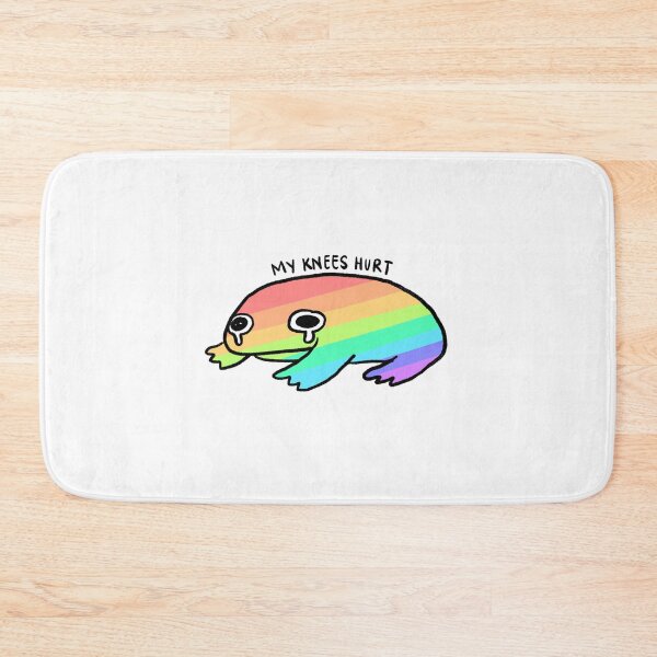 Item preview, My Knees Hurts | Crying Rainbow Frog, Pride Frog Sticker designed and sold by iristocat.