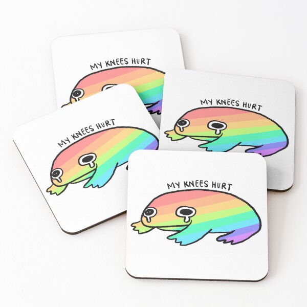 Item preview, My Knees Hurts | Crying Rainbow Frog, Pride Frog Sticker designed and sold by iristocat.