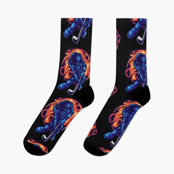 Item preview, Funny Cool Space Design | Spaceman Playing Hockey designed and sold by mkzmerch.